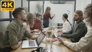 Office Presentation - People Working As A Team / Group Meeting | Business 4K Footage Free Download