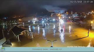 Timelapse video shows rising floodwaters after torrrential rains in Kentucky