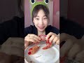 the red devil prawns are not cooked enough 😭 voice control to eat asmr ball head