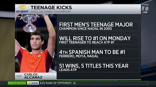 Tennis Channel Live: Carlos Alcaraz Sets Multiple Records At 2022 US Open