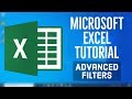 Microsoft Excel Tutorial - Advanced Filters in MS Excel