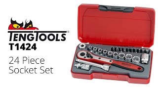 Teng Tools T1424 Socket Set - 24 Piece - from Toolstop