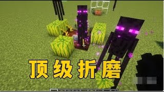 我的世界：末影人搬瓜，這才是頂級折磨！#我的世界 #圖圖圖醬吖 #MC #Minecraft