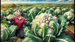 Harvesting Green Cauliflower to the Market to Sell -delicious food every day | Lucia's daily life