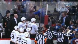 Patrick Roy vs Bruce Boudreau end of game Anaheim Ducks vs Colorado Avalanche 10/2/13 NHL Hockey
