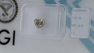 Heart Diamond Natural Fancy Intense Greyish Brown 1.01 Carat I1