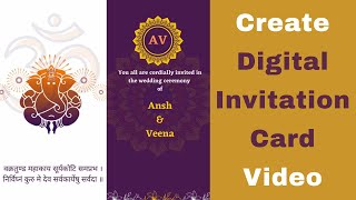 How to Design Wedding Invitation in canva for FREE | Design digital wedding invitation card video
