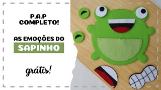 Brinquedo Educativo em Feltro - Sapinho Emoções (MOLDE GRÁTIS)