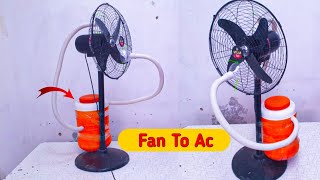 Unique Ideas Fan Convert to Air Cooler.  Fan To Ac #invention