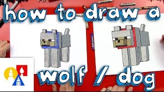 How To Draw A Minecraft Wolf (dog)