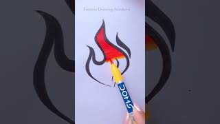 Painting tutorial || How To Color Fire  #CreativeArt #Satisfying