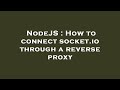 NodeJS : How to connect socket.io through a reverse proxy