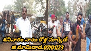 Saturday Naatukolla market || శనివారం నాటు కోళ్ల మార్కెట్ || Kollamaket 07.01.23