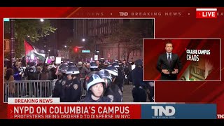 Protesters arrested as large NYPD presence clears Columbia University campus at school request