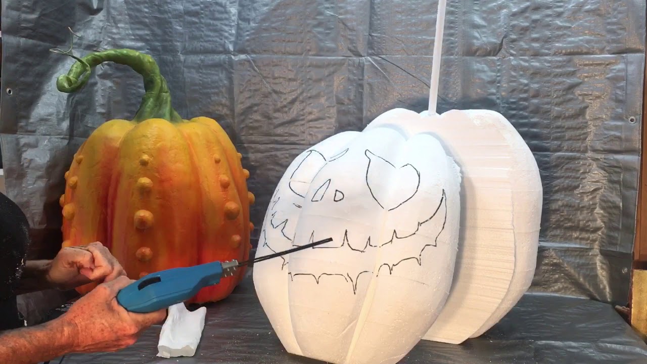 Foam Pumpkin Carving Part 2 Youtube