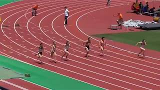 愛知県高校総体　女子100m　予選第1組　2018/05/19