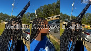 DO MEDIUM KNOTLESS BRAIDS WITH ME.!