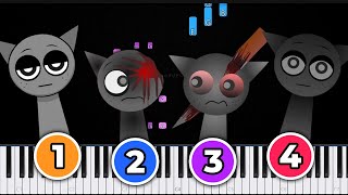 Phase 1,2,3,4 Sprunki Sounds 👉 Piano Tutorial