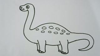 How to draw a brontosaurus dinosaur/easy drawing step by step/brontosaurus dinosaur drawing for kids