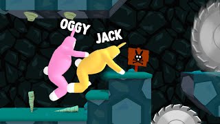 Try Not To Jump Challenge In Super Bunny Man (FUNNY MOMENTS!) .ft Oggy