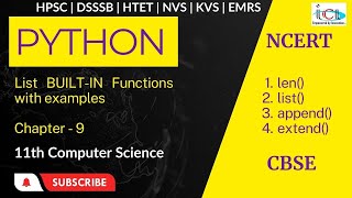 Python List Built in Function |len()|list()|append()|extend () #pythontutorialforbeginners #python3