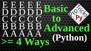 Python Pattern Program - Printing Character in Python | Square Pattern | Python Character Pattern 3