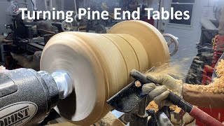 Woodturning Pine End Tables from a Wooden Beam