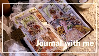 [ASMR] 🌻ひまわりのコラージュ  |  journal with me | collage |