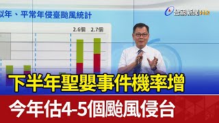 下半年聖嬰事件機率增 今年估4-5個颱風侵台