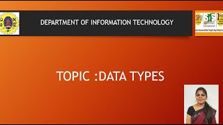 DATA TYPES | OBJECT ORIENTED PROGRAMMING | SNS INSTITUTIONS