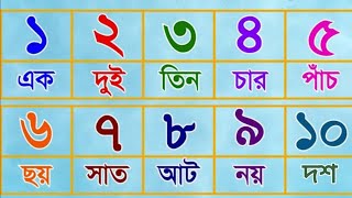 Learning Bangla numbers ১ to ১০০ // বাংলা সংখ্যা গননা এক হতে একশ (১- ১০০) পর্যন্ত ।