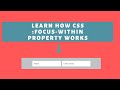 CSS FOCUS TUTORIAL: How CSS :focus-within pseudo class works