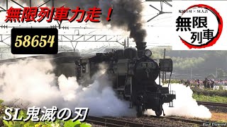 【SL鬼滅の刃】58654号機 無限列車仕様 ハチロク力走！ 2020.11.3【運転2日目】