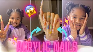 4 YEAR OLD GETS EXTRA LONG ACRYLIC NAILS