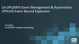 CA OPS/MVS 12.3: OPSLOG Event Record Expansion