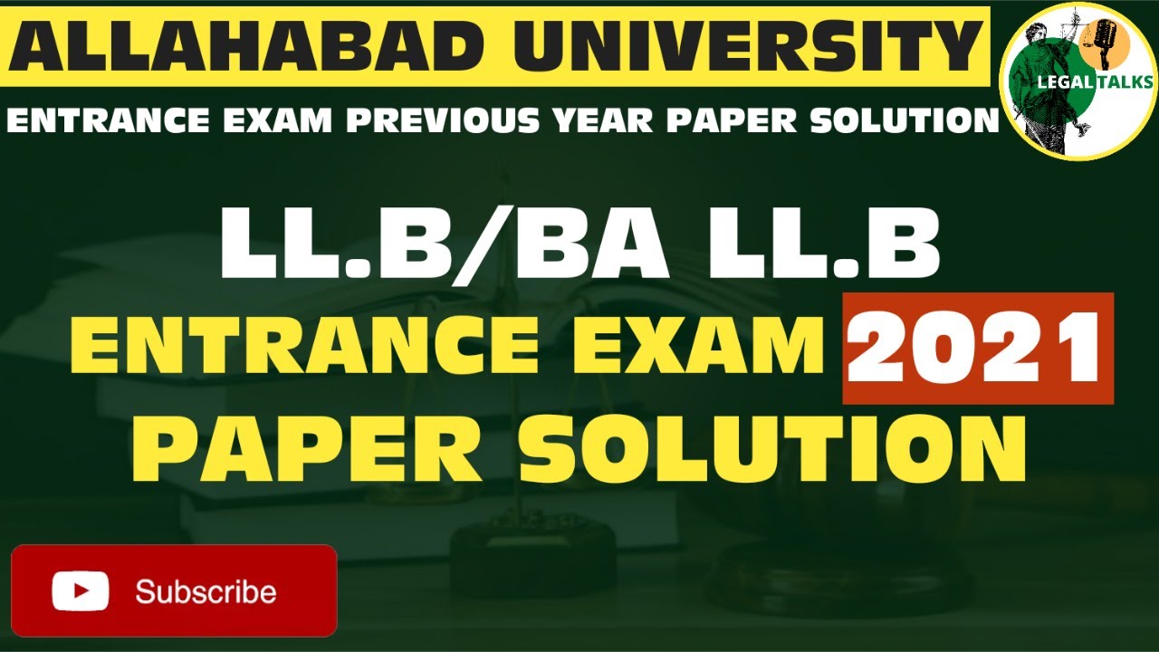 AU LLB Entrance Exam Paper 2021 | LLB Entrance Exam Previous Year Paper ...