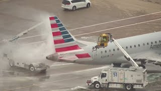 Flight delays in North Texas amid frigid temperatures