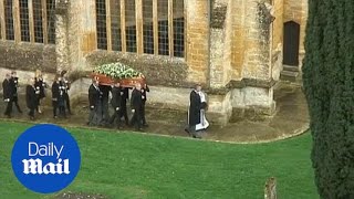 Family and friends of Lynda Bellingham gather for her funeral - Daily Mail