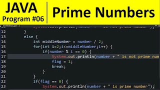 Java Program #6 - Find Prime Numbers in Java