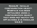 NodeJS : Invalid configuration object. Webpack has been initialised using a configuration object tha
