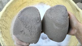 ASMR: very dusty creamy soft Bombastic smashing of red+grey sand in foamy 💦🤤