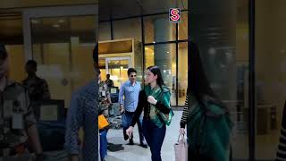 Anjali \u0026 Sara Tendulkar Make A Stylish Exit At Airport | N18S #Shorts #entertainment #trendingshorts