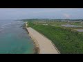 4k ジョン万次郎上陸地　沖縄大渡浜海岸　ドローン撮影　okinawa drone footage　 動画　素材　観光