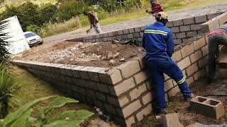 Building a Nutec House Foundation for an uneven ground, Cape Town, South Africa, January  28 2023,.