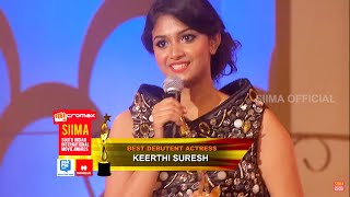 Keerthy Suresh Takes Her First Award As Best Debutante Actress