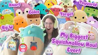 My BIGGEST Squishmallow Haul Ever! Huge Squishmallow Hunting Haul Kmart, Target, Big W, Coles!