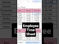 Employee Time Sheet Template Excel Spreadsheet, Work Time Tracking with Overtime and Lunch Breaks