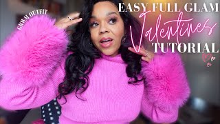 How To Easy Detailed Valentines Day Full Glam Tutorial GRWM Outfit |Move in Silence to Win at Life