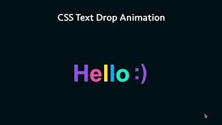 CSS Text Drop Animation