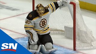 Tuukka Rask Takes Errant Fist To The Head From Emil Bemstrom, Leaves For Concussion Protocol